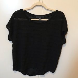 ⭐️4/$20⭐️Black Crochet Tee Size Small